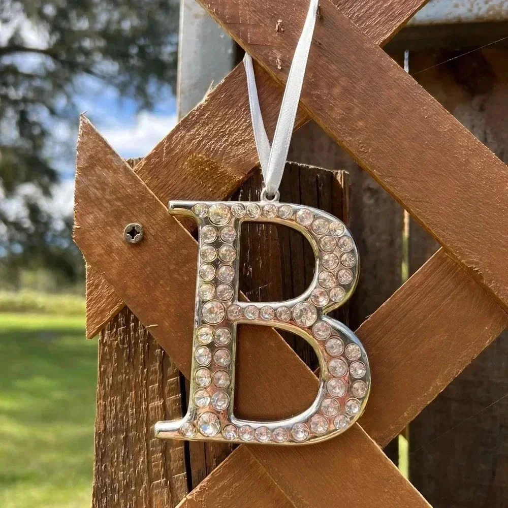 Large blingy “B” ornament. 3 1/2” tall​